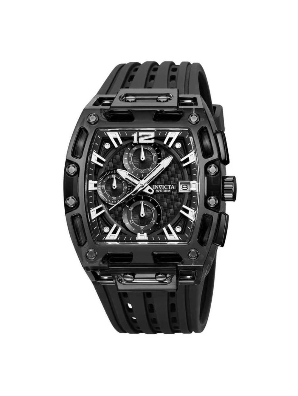 Invicta S1 Rally Men 42mm Black Tone Case Black Metal Dial Black Band (70146)